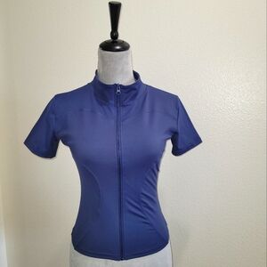 Women's Blue Zip-Up Top